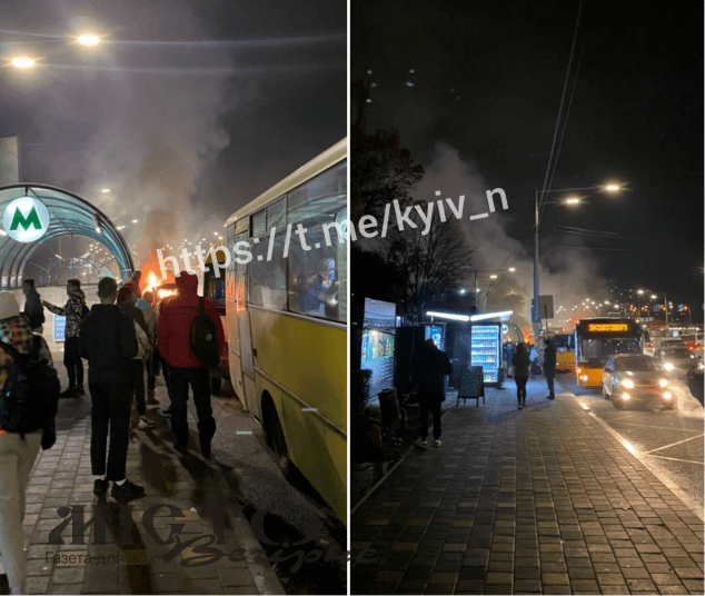 Через вибух невідомого предмету палала маршрутка 