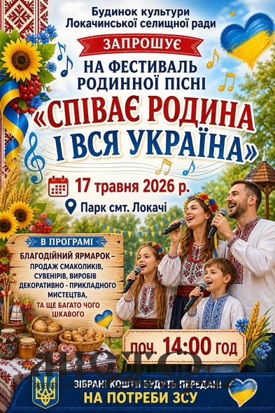 У Локачах відбудеться фестиваль родинної пісні «Співає родина і вся Україна» 
