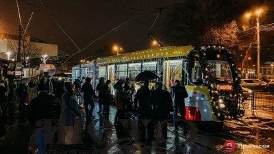 В Одесі відбувся Різдвяний парад трамваїв 