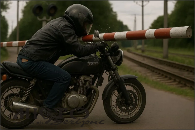 В Іваничах мотоцикліст після двох банок «REVO» протаранив шлагбаум 