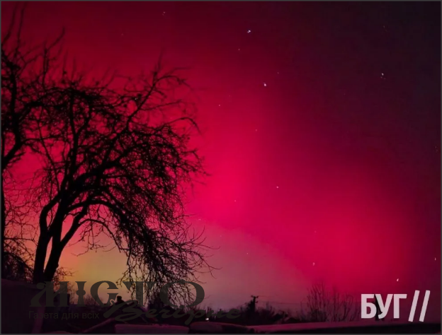 Північне сяйво над Володимирським районом 