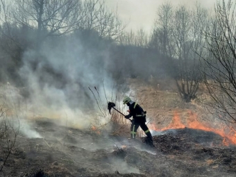 У Володимирському районі за добу вигоріли гектари сухостою, вогонь гасили у семи населених пунктах 
