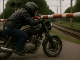 В Іваничах мотоцикліст після двох банок «REVO» протаранив шлагбаум 