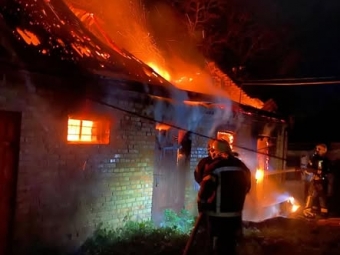 У селі Льотниче горіла господарська споруда 