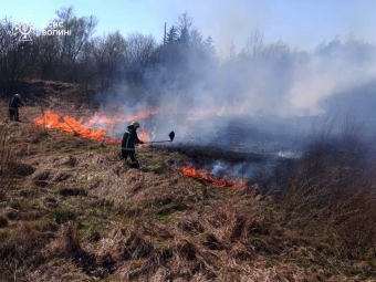 У вихідні на Волині зафіксовано низку пожеж в екосистемах 