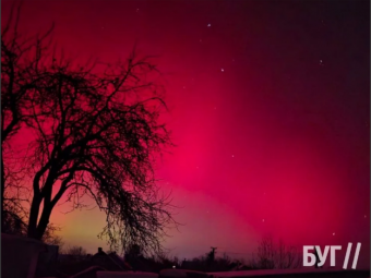 Північне сяйво над Володимирським районом 