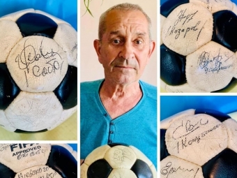 Пенсіонер з Локач продає на аукціоні футбольний м’яч з автографами 