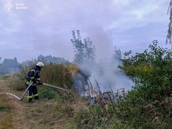 У Нововолинській громаді через дитячі пустощі з вогнем сталася пожежа поблизк кладовище 